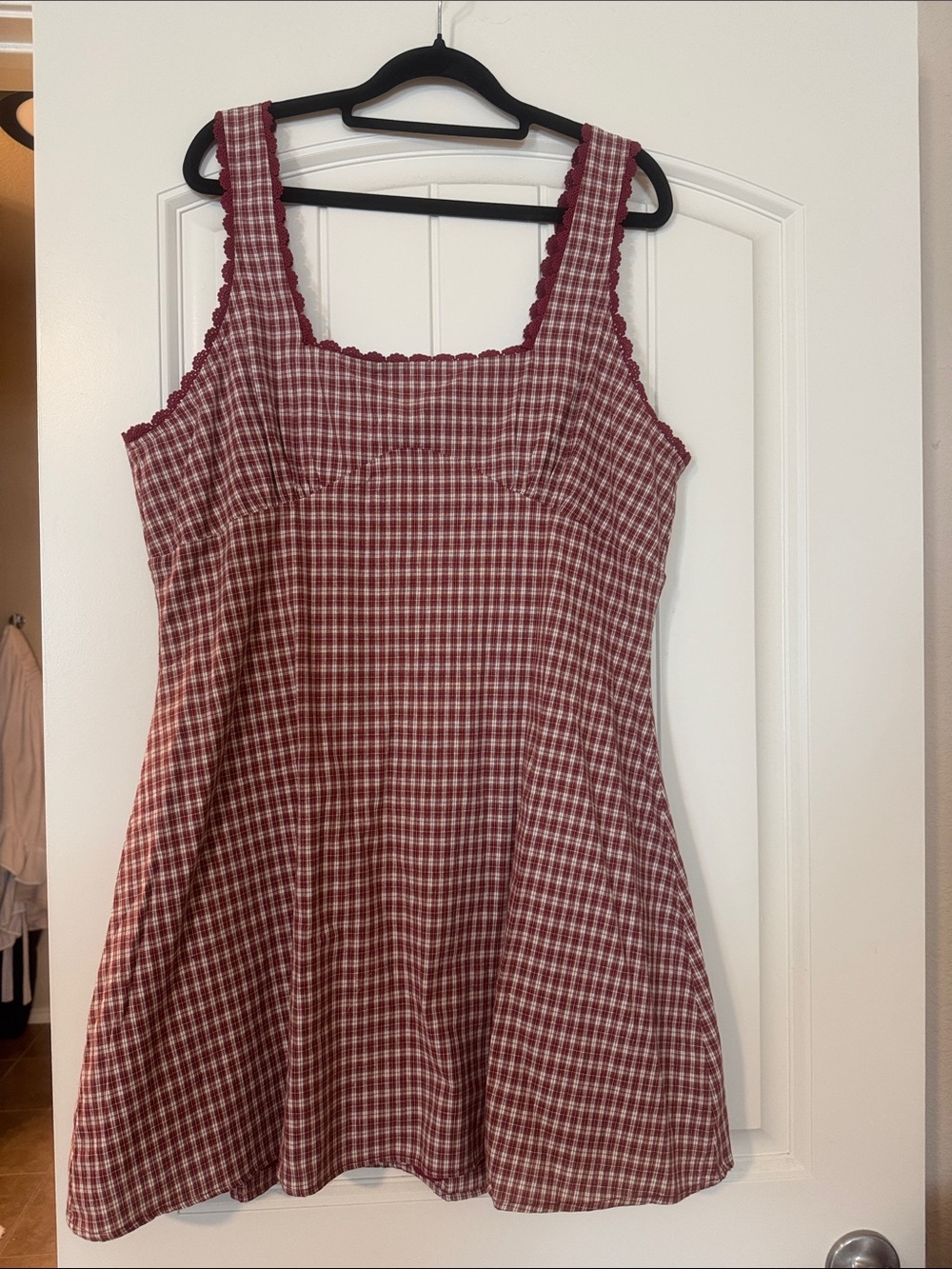 Princess Polly Red Gingham Square-Neck Mini Dress